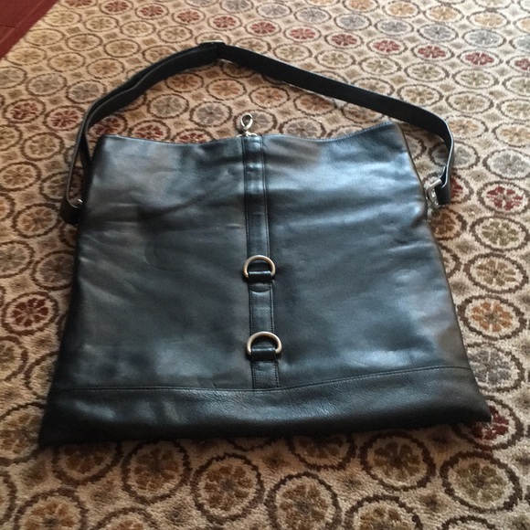 Leather Laptop Bag Black Seth Black leather laptop bag