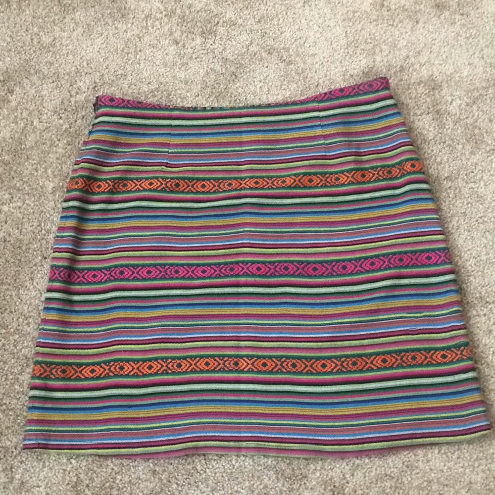 Multicolor tribal print pencil skirt