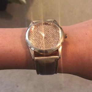 Sparkly rose gold watch