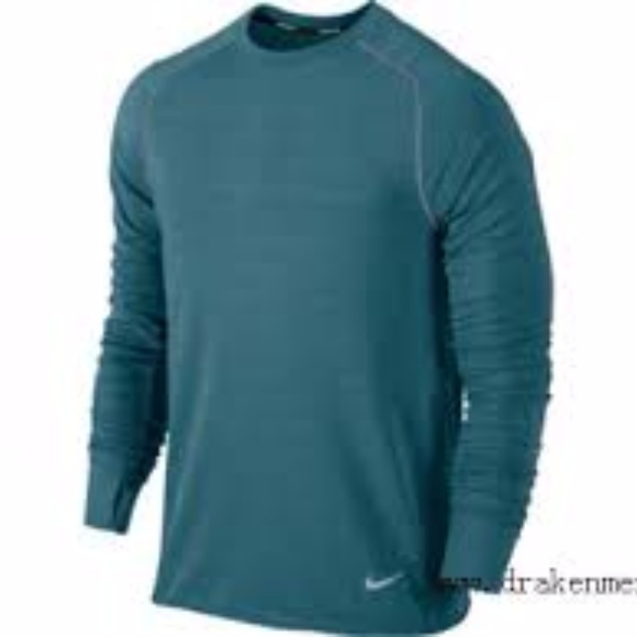 Nike Running Dri-Fit Sprint Fleece Teal Shirt - Picture 7 of 8