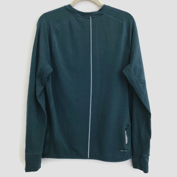 Nike Running Dri-Fit Sprint Fleece Teal Shirt - Picture 4 of 8