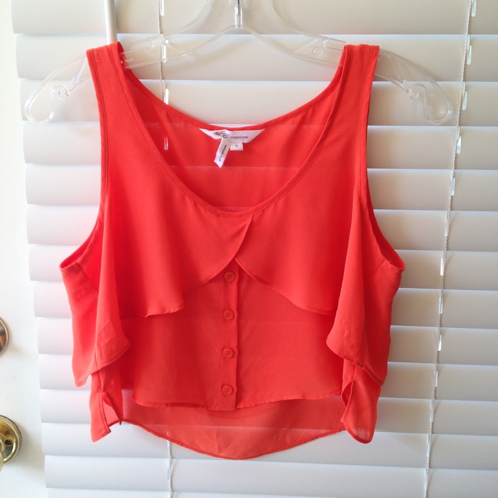 BCBG Orange Crop Top