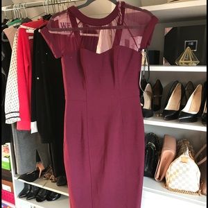 Maggie london burgundy midi dress size 2