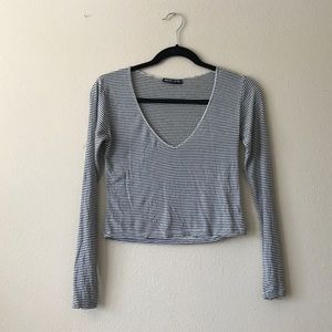 Brandy Melville- Long sleep striped shirt