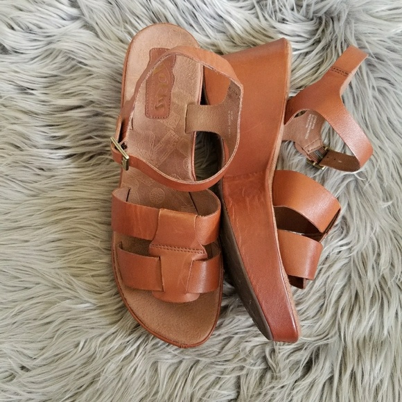 kork-ease Shoes - Kork Ease Della Strappy Brown Wedges