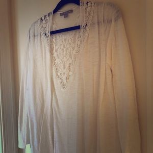 White cardigan with crochet detail White cardigan with crochet detail