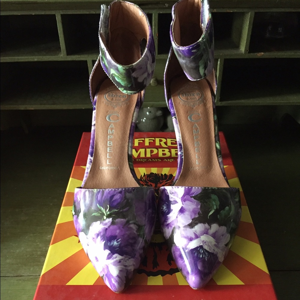 Jeffrey Campbell Solitaire Purple Floral Heels