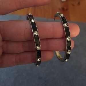 Black hoops with studs