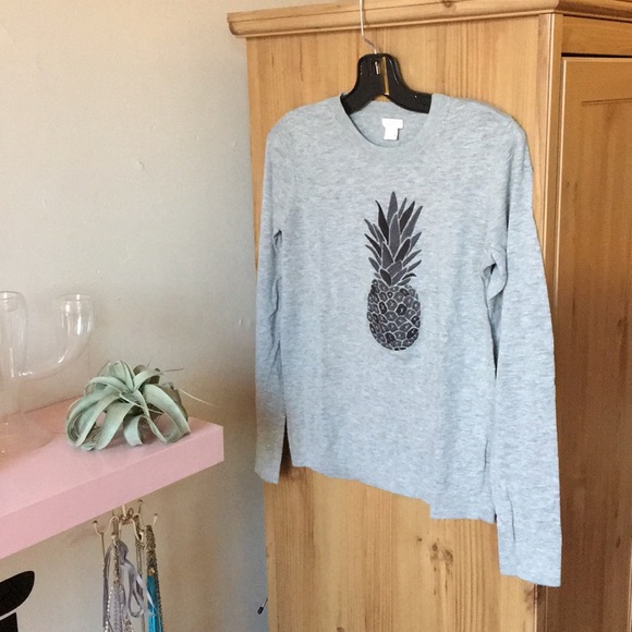 J. Crew Factory Sweaters - J.Crew Factory Grey Pineapple Teddie Sweater