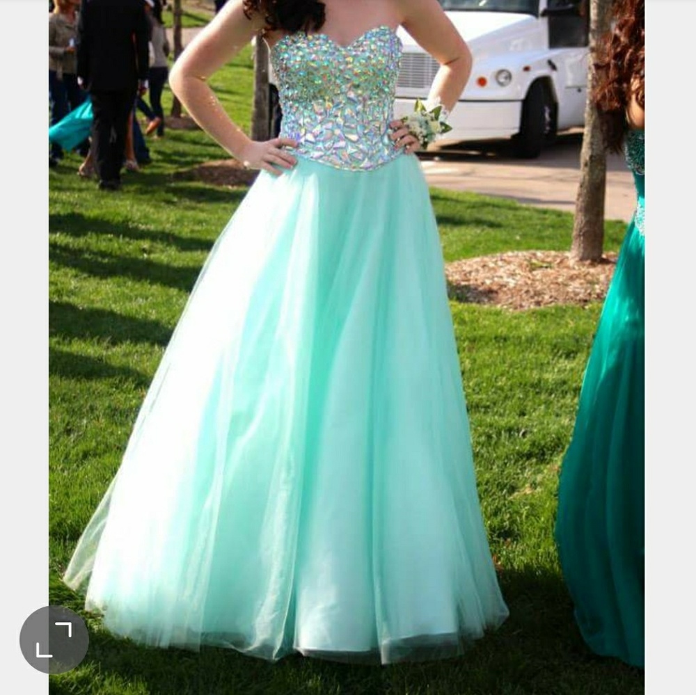 Mint prom dress