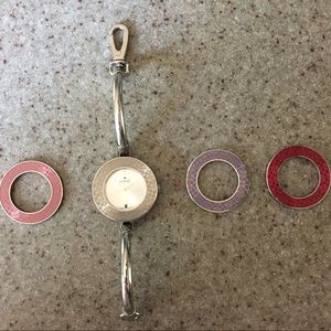 COACH Watch w/ 4 changeable color rings used+nice!