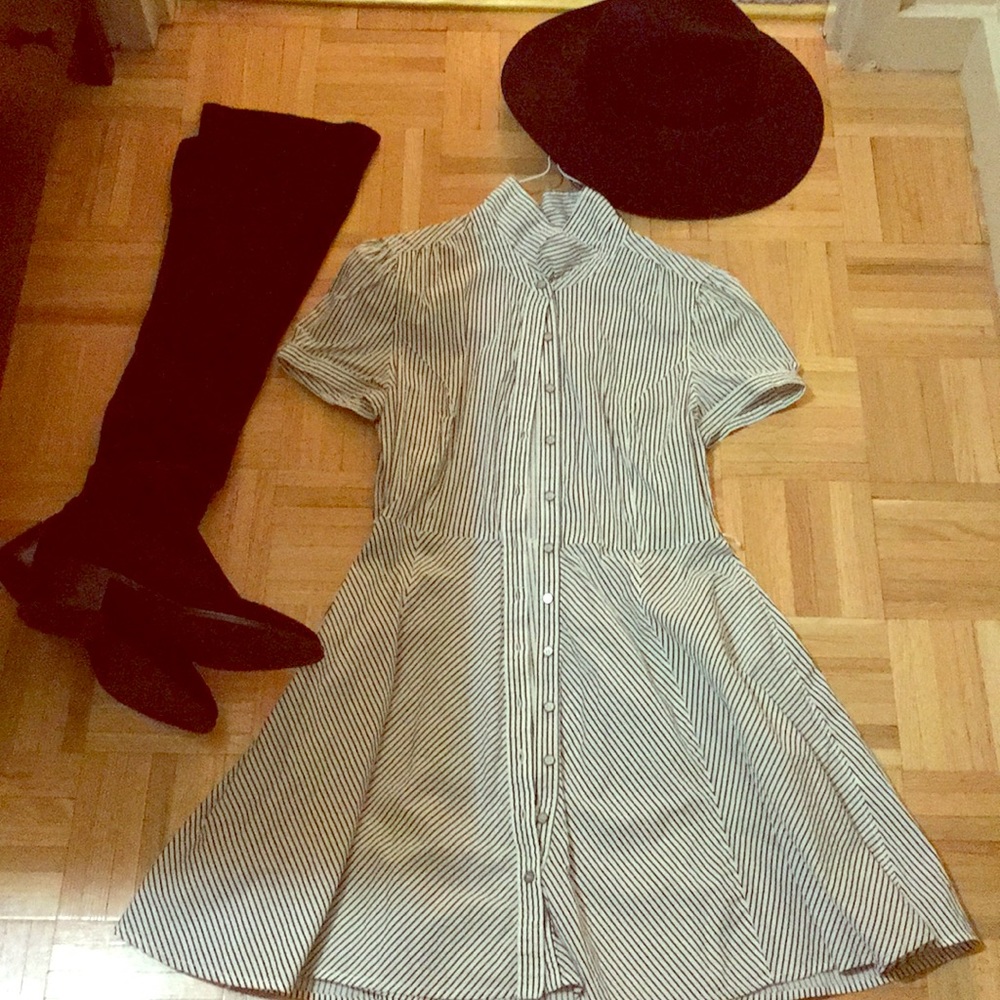 🍂 Fit & Flare Striped Button Up Dress 🍂