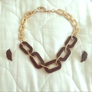 Black & gold necklace with matching earrings