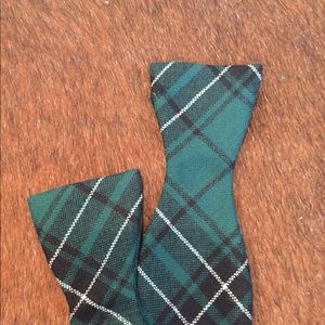 Ralph Lauren Green Wool Tartan Bow Tie