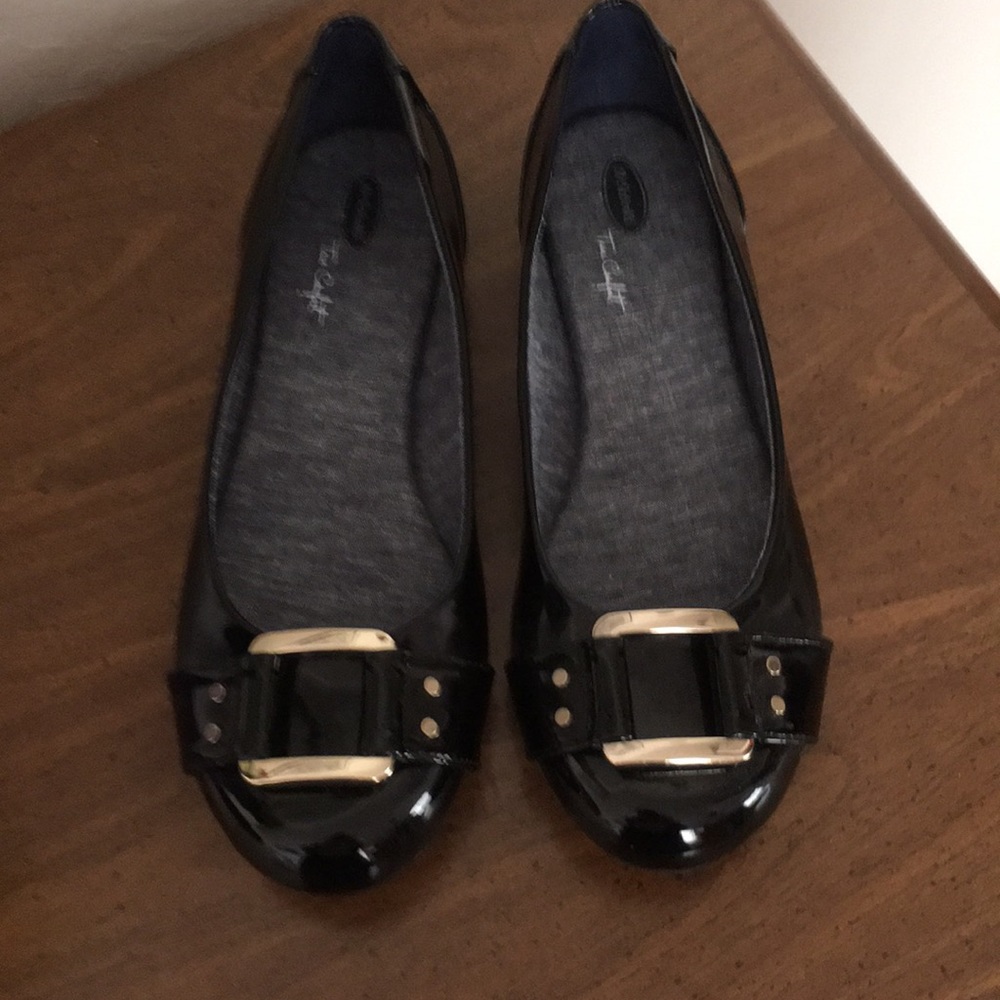 Black Shoes with Gold Buckle