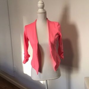 Pink three quarter length blazer