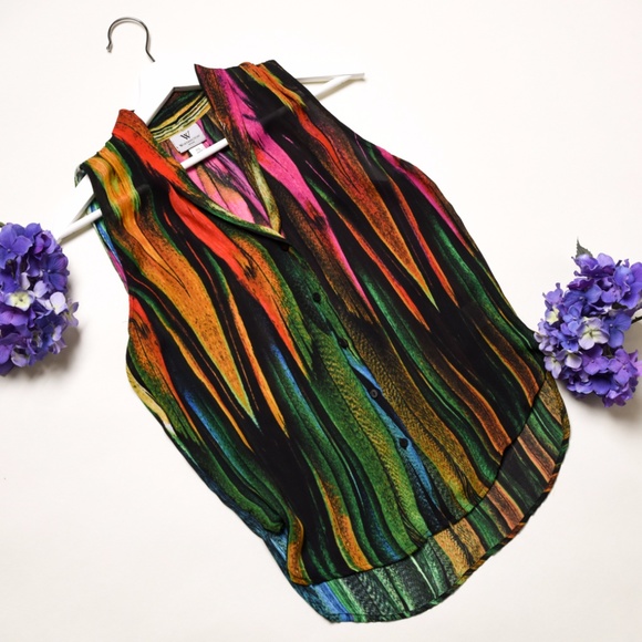 Worthington Tops - ⭐HP⭐WORTHINGTON Colorful Blouse Size Petite Small
