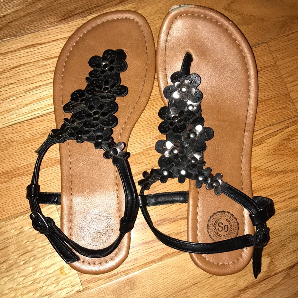 black floral sandals!
