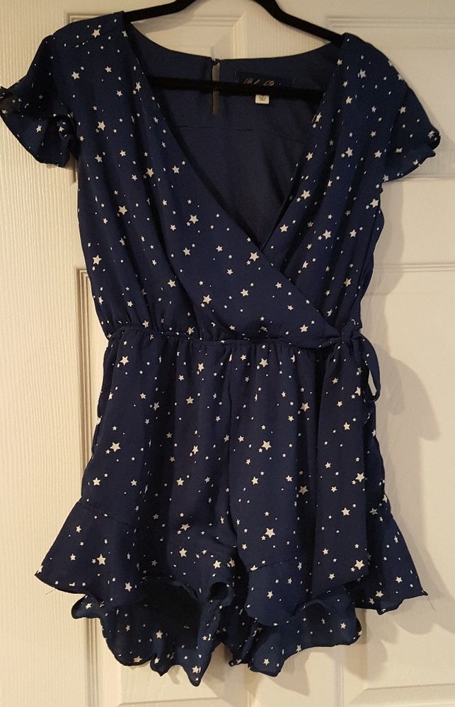Sweet Romper in Navy with White Stars