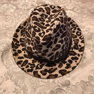 Leopard print girls fedora