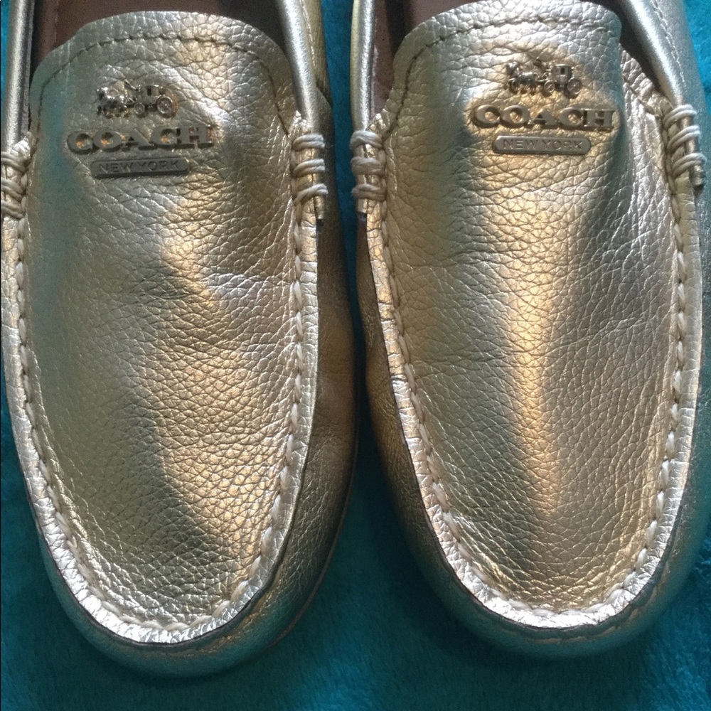 Coach Mary Lock up pebble Grain leather Gold