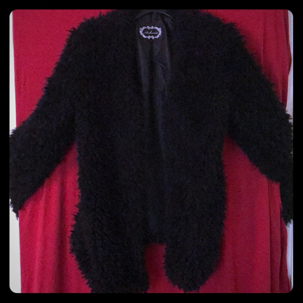 Black Super Soft Faux Fur Jacket