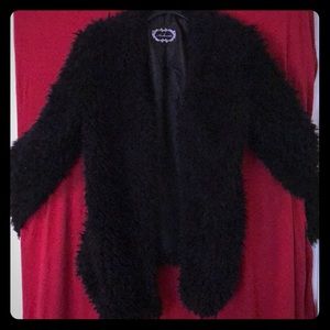 Black Super Soft Faux Fur Jacket