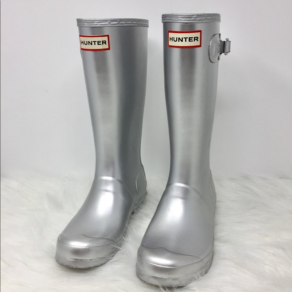 metallic rain boots
