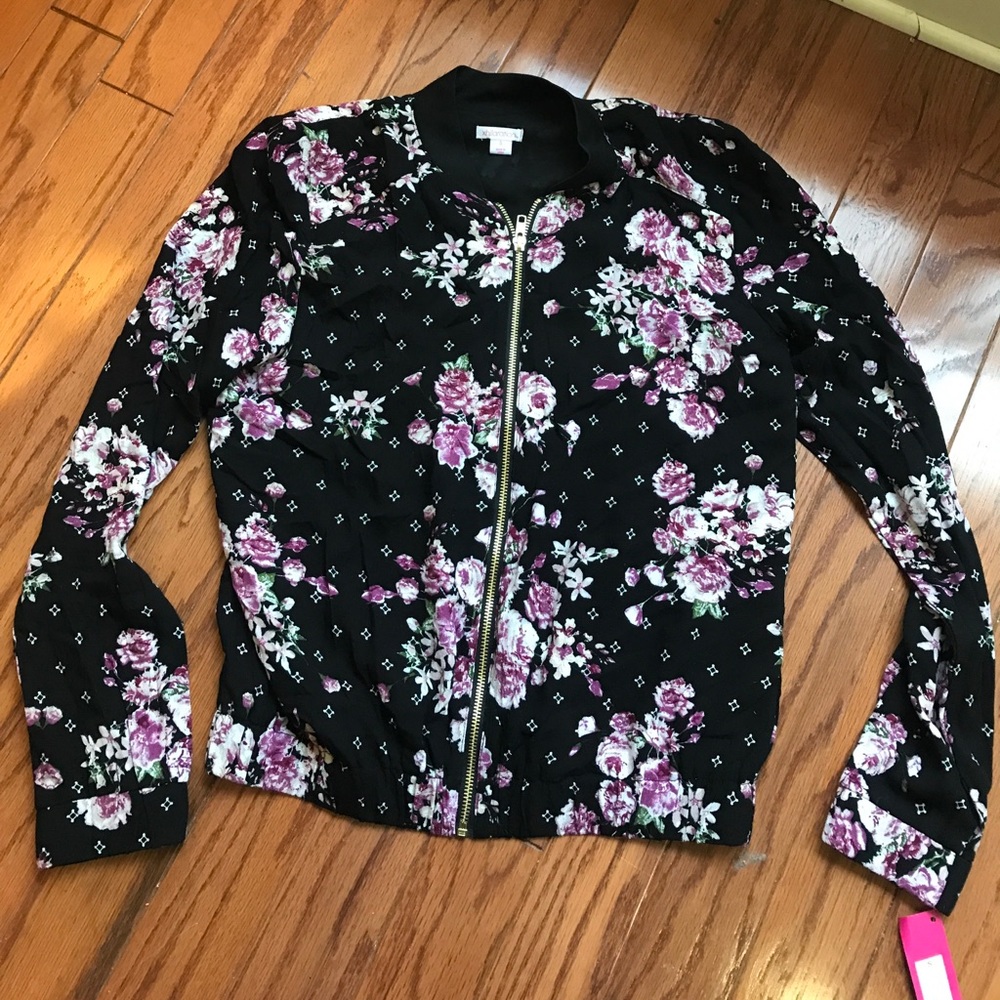 Xhilaration Floral Bomber Jacket