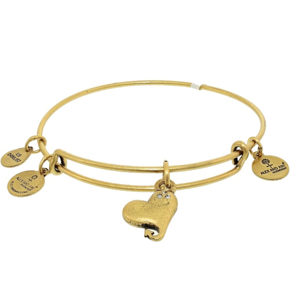 Alex & Ani Cupid's Heart Rafaelian Gold Bracelet - Picture 3 of 3