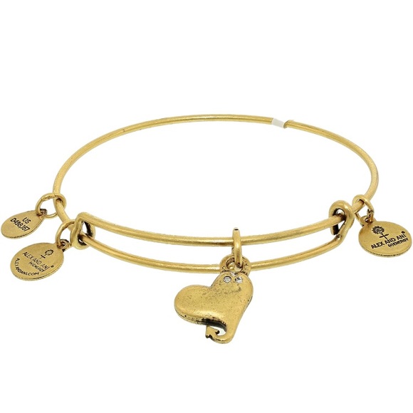 Alex & Ani Cupid's Heart Rafaelian Gold Bracelet - Picture 2 of 2