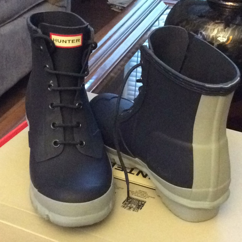 Unisex Two-tone Hunter Rain Boots Navy/gray