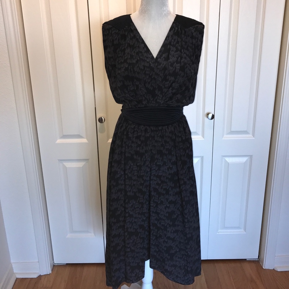 Rebecca Taylor high-low gray patterned dress