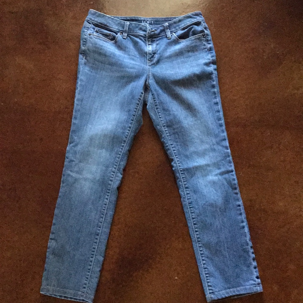 Ann Taylor Loft modern straight med wash jeans 8P
