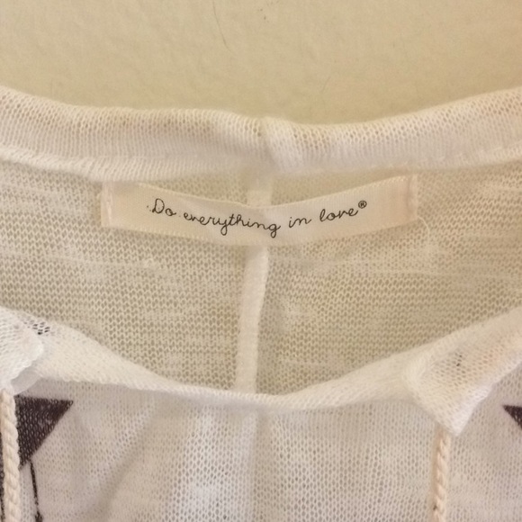 Small Tribal Poncho black, blue, white - Picture 3 of 4