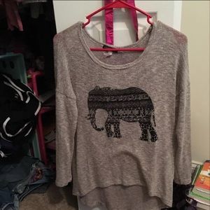 Heather grey elephant sweater