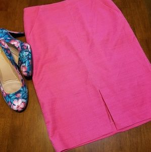LOFT- EUC Hot Pink Pencil Skirt