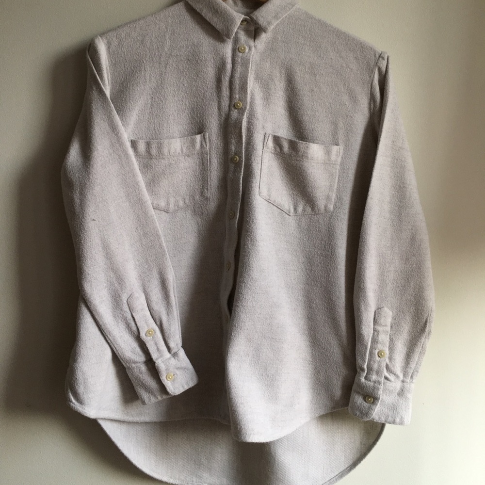 Madewell Gray Flannel Shirt with Pockets