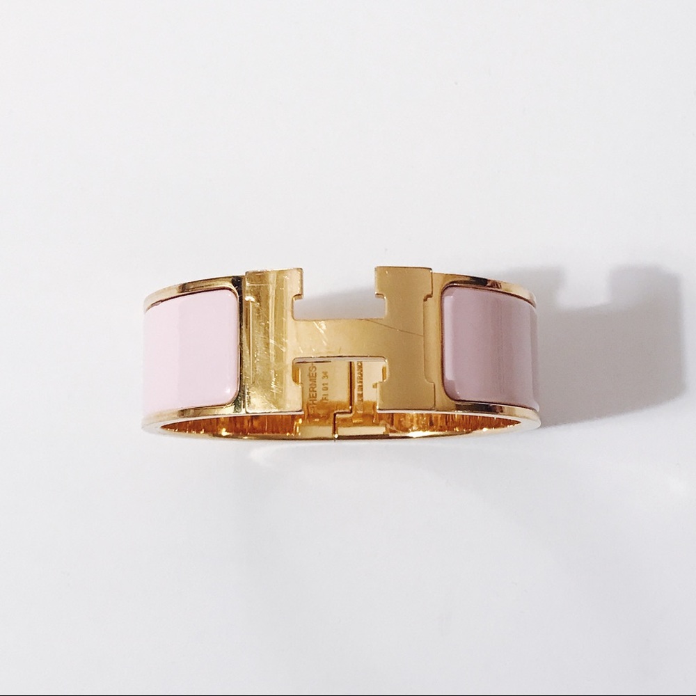 Authentic Hermes Wide Enamel H Bracelet
