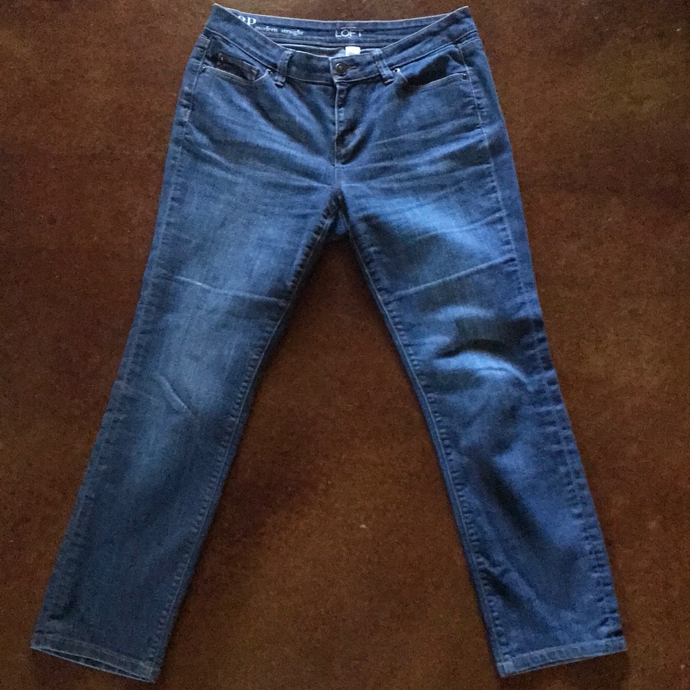 Ann Taylor Loft modern straight dark wash jeans 8P