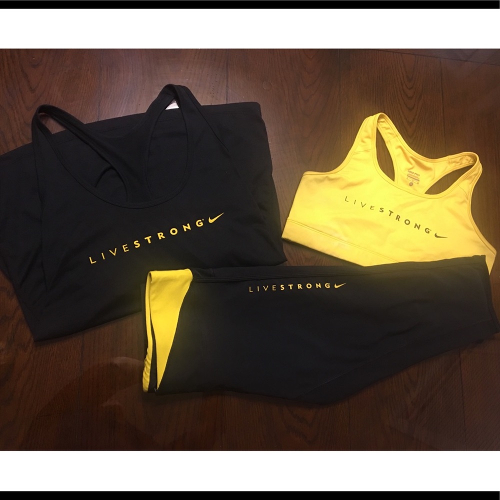 Nike bundle leggings, top and sports bra.