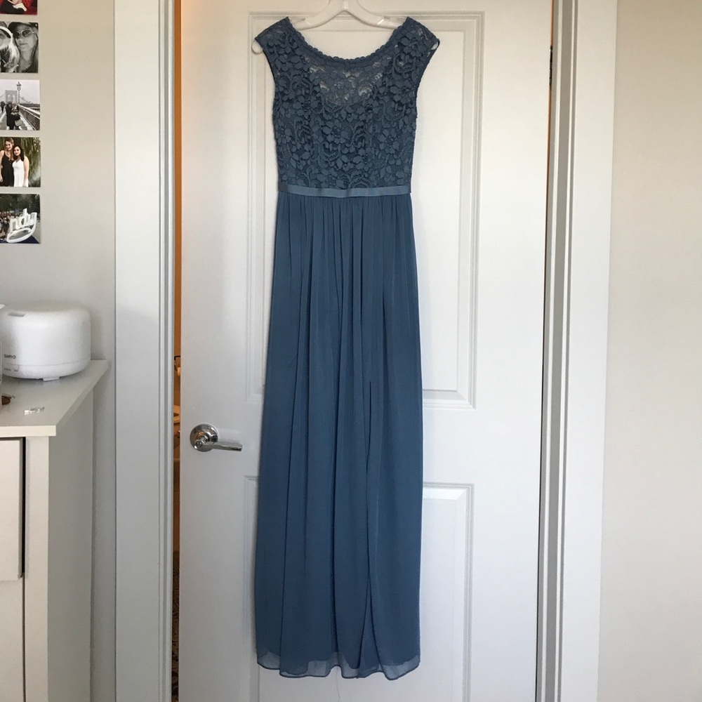 Steel Blue Bridesmaid Dress