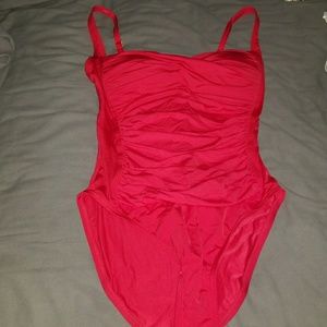 Red vintage one piece swimsuit