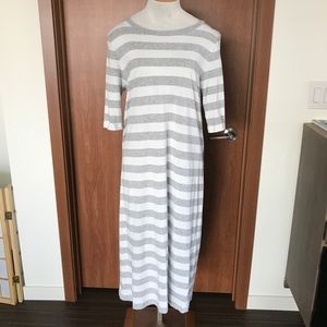 Cos 100% cotton grey striped maxi dress.