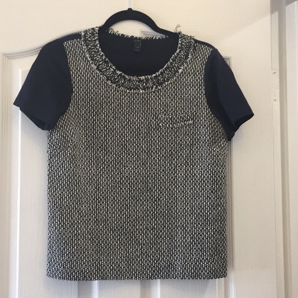 J Crew tweed front top
