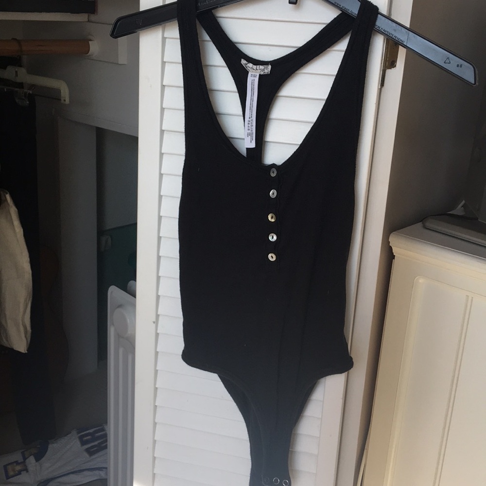 Free people black tank top body suit
