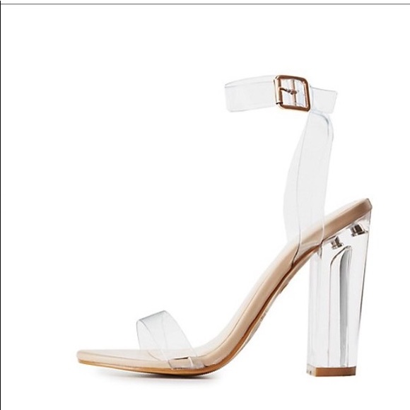 lucite heel sandals