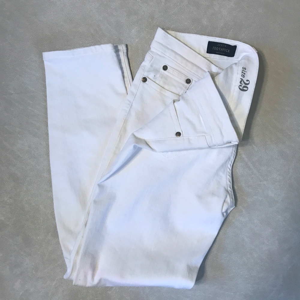 j crew white skinny toothpick jeans 29 NWT