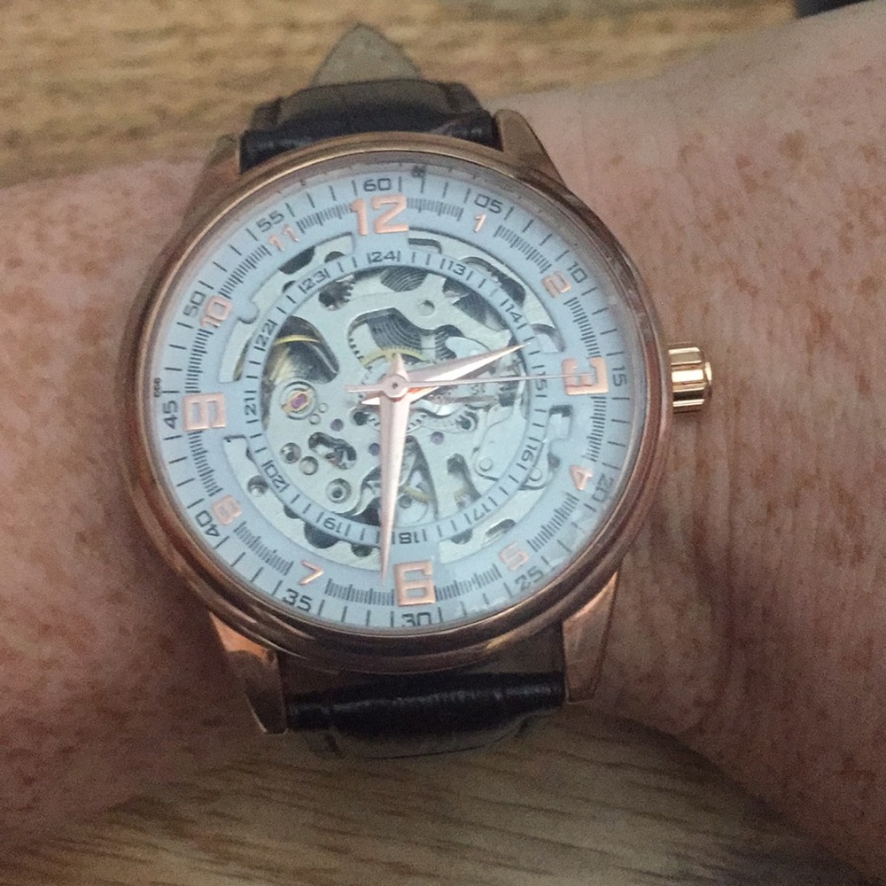 Men's leather watch.