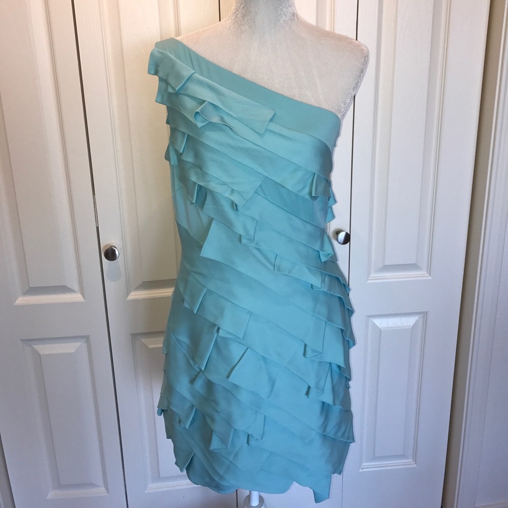 Robert Rodriguez Aqua Asymmetric Dress